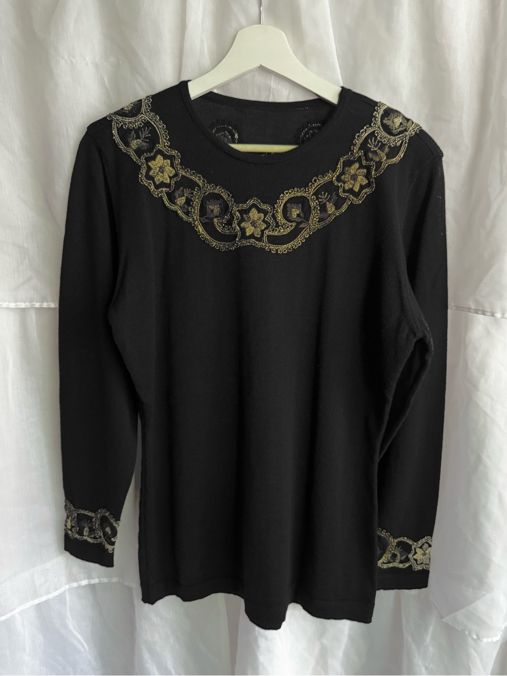 Chico’s Embroidered Long Sleeve Blouse